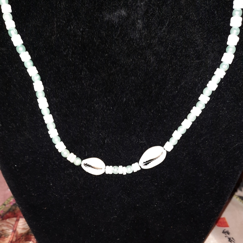 BOGO Shell and beaded necklace 16in